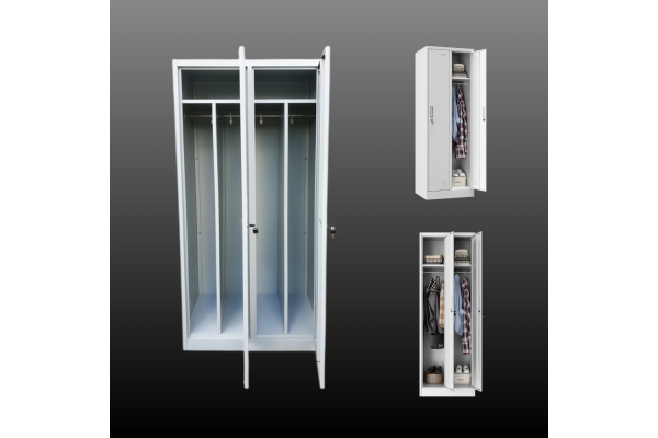 SZAFA BHP 2-KOMOROWA; 80CM; RAL Z PRZEGRODAMI